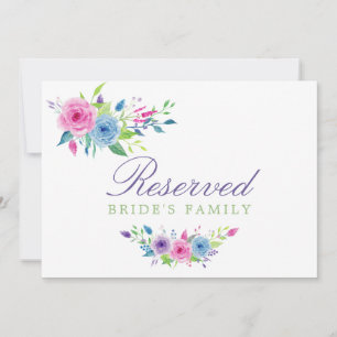Violet Mix Watercolor Floral Wedding Reserved Sign