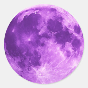 Violet Moon – Cosmic Minimalist Tee Classic Round Sticker