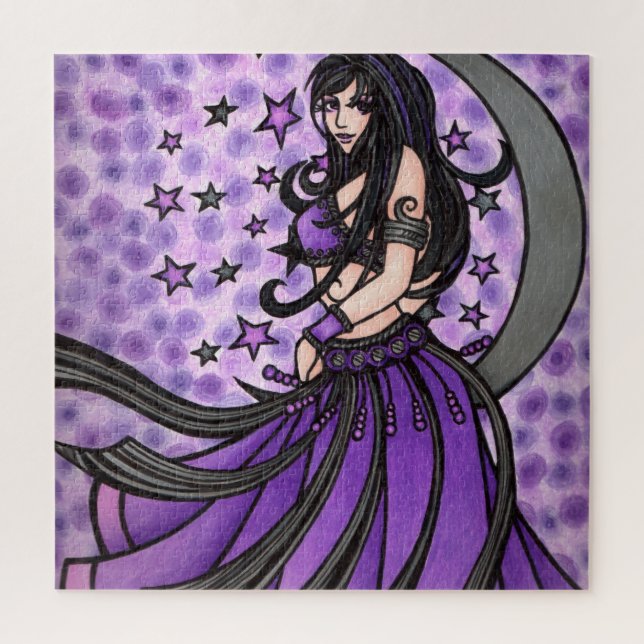 Violet Moon Goddess Belly Dancer Jigsaw Puzzle (Vertical)