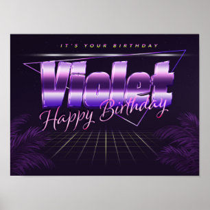 Violet Name Vorname lila retro Poster Geburtstag