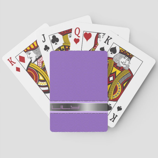 Violet Named Waves Playing Cards (Back)
