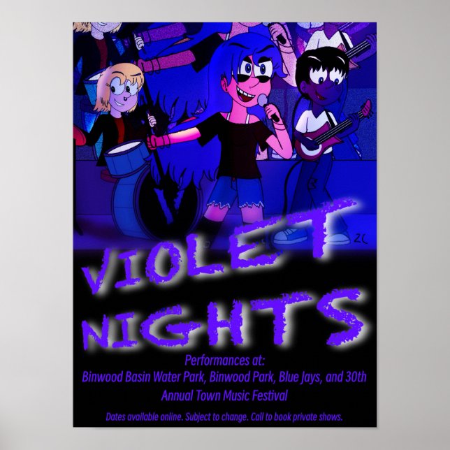 Violet Nights Band Poster (Front)