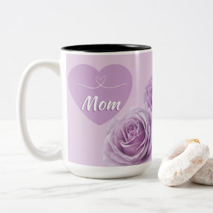 Violet Novalis Roses For Mom Two-Tone Coffee Mug