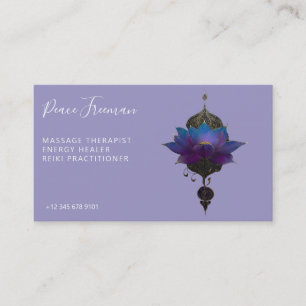 VIOLET ORACLE MYSTICAL LOTUS EMBLEM BUSINESS CARD
