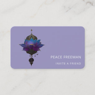 VIOLET ORACLE MYSTICAL LOTUS EMBLEM BUSINESS CARD