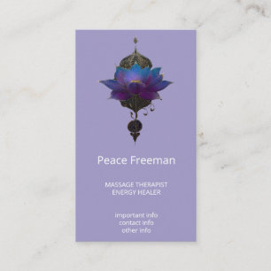 VIOLET ORACLE MYSTICAL LOTUS EMBLEM BUSINESS CARD