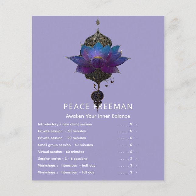 VIOLET ORACLE | MYSTICAL LOTUS EMBLEM FLYER (Front)