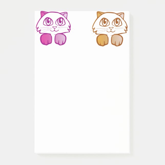 Violet orange Kittens Post-it Notes (Front)