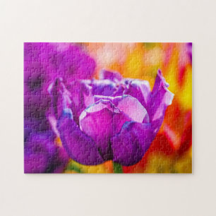 Violet Parrot Tulip Colourful Scene Jigsaw Puzzle