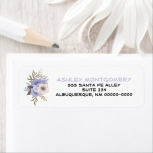 Violet Pastel Peach Wild Roses Personalized Return Address Label