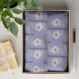 Violet & Pastel Roses Custom Tissue Paper