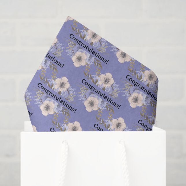  Violet & Pastel Roses Custom  Tissue Paper (Gift Bag)