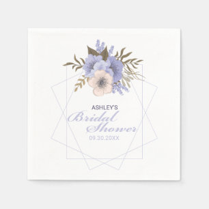 Violet Peach Pastel Geometric Roses Custom Napkin