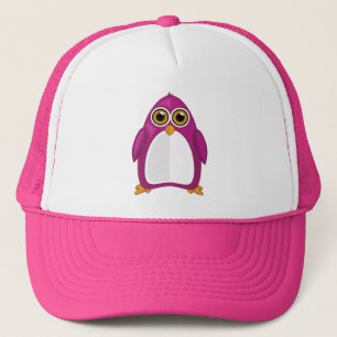 Violet Penguin Trucker Hat