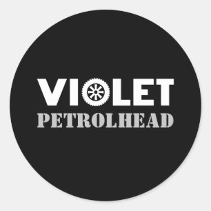 Violet Petrolhead Classic Round Sticker