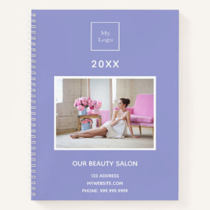 Violet photo business logo beauty salon notebook