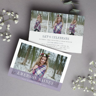Violet   Photo Graduation Announcement Invitation