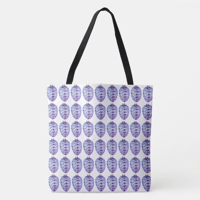 Violet Pinecones Tote Bag (Front)