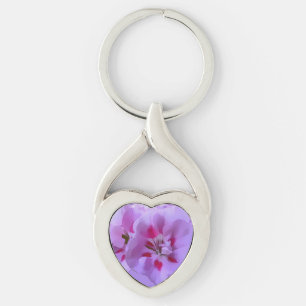Violet Pink Abstract Hibiscus Flower Key Ring