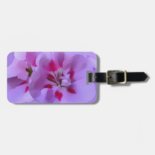 Violet Pink Abstract Hibiscus Flower Luggage Tag