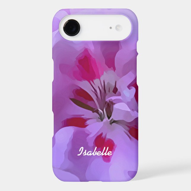 Violet Pink Abstract Hibiscus Flower Personalised Case-Mate iPhone Case (Back)