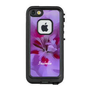 Violet Pink Abstract Hibiscus Flower Personalised LifeProof FRÄ’ iPhone SE/5/5s Case