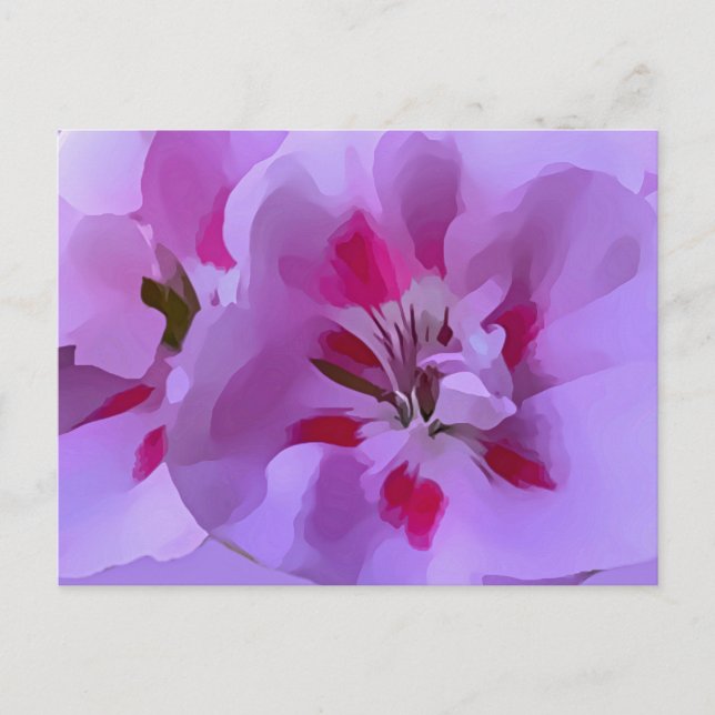 Violet Pink Abstract Hibiscus Flower Postcard (Front)