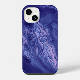 Violet Pink Acrylic Pouring Abstract Fluid Art iPhone 14 Case