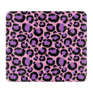 Violet Pink Cheetah Leopard Pattern Animal Lover Cutting Board