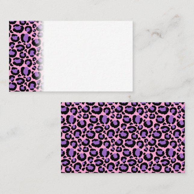 Violet Pink Cheetah Leopard Pattern Animal Lover Place Card (Front/Back)