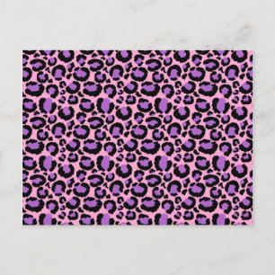 Violet Pink Cheetah Leopard Pattern Animal Lover Postcard