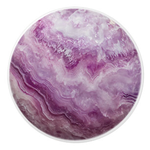 Violet Pink Marble Pattern Ceramic Knob