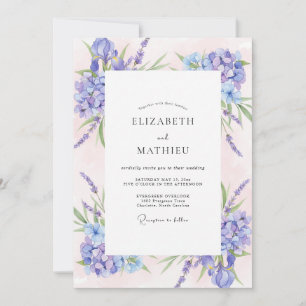 Violet Pink Wildflower Wedding Invitation