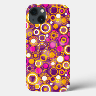 Violet Polka Dot Pattern iPhone 13 Case