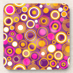 Violet Polka Dot Pattern Coaster