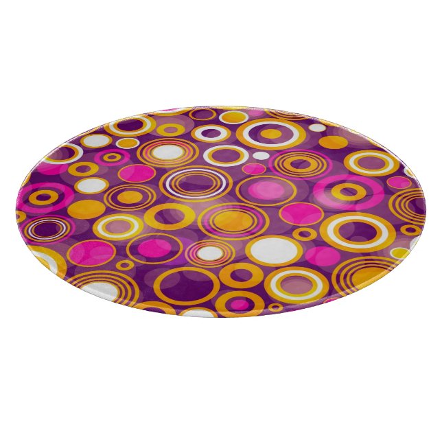 Violet Polka Dot Pattern Cutting Board (Corner)