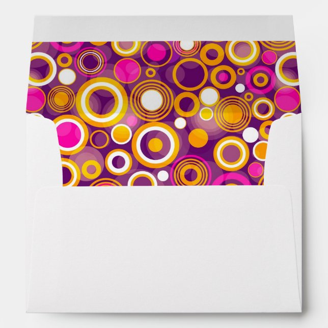 Violet Polka Dot Pattern Envelope (Back (Bottom))