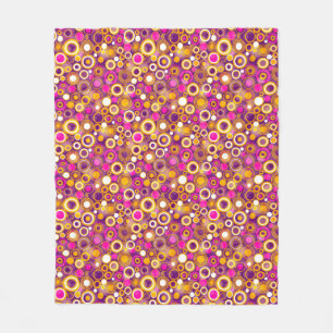 Violet Polka Dot Pattern Fleece Blanket