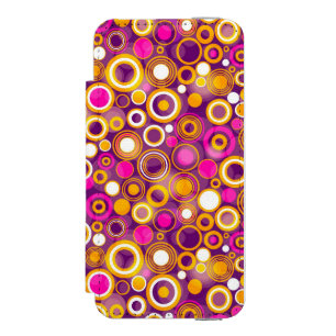 Violet Polka Dot Pattern Incipio Watson™ iPhone 5 Wallet Case