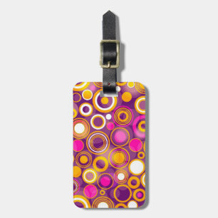 Violet Polka Dot Pattern Luggage Tag