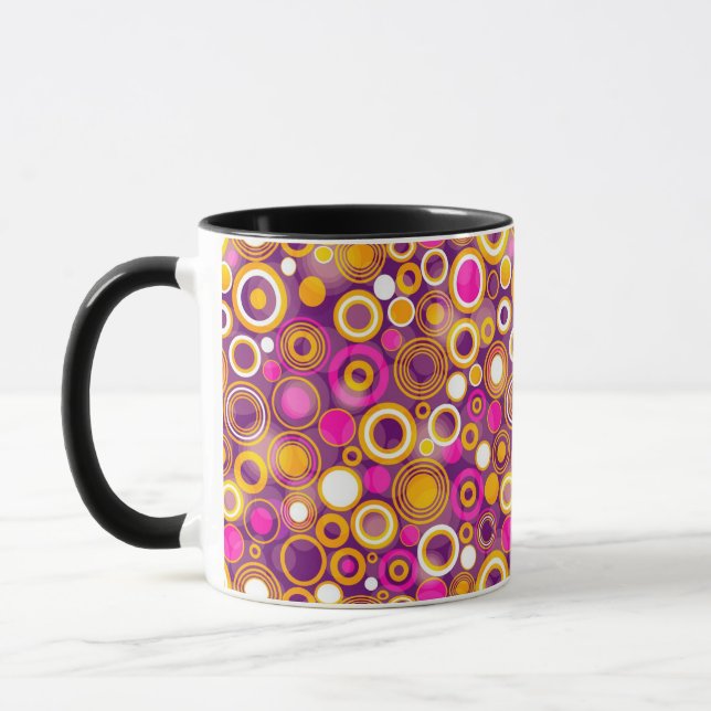 Violet Polka Dot Pattern Mug (Left)