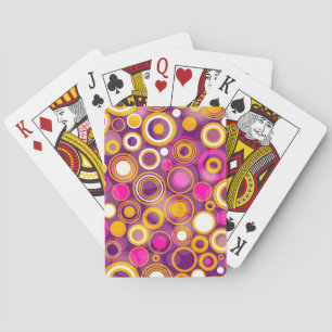 Violet Polka Dot Pattern Playing Cards
