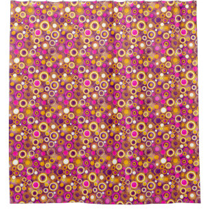 Violet Polka Dot Pattern Shower Curtain