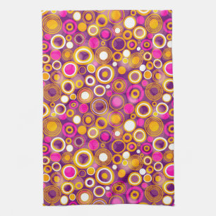 Violet Polka Dot Pattern Tea Towel