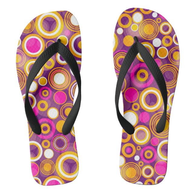 Violet Polka Dot Pattern Thongs (Footbed)