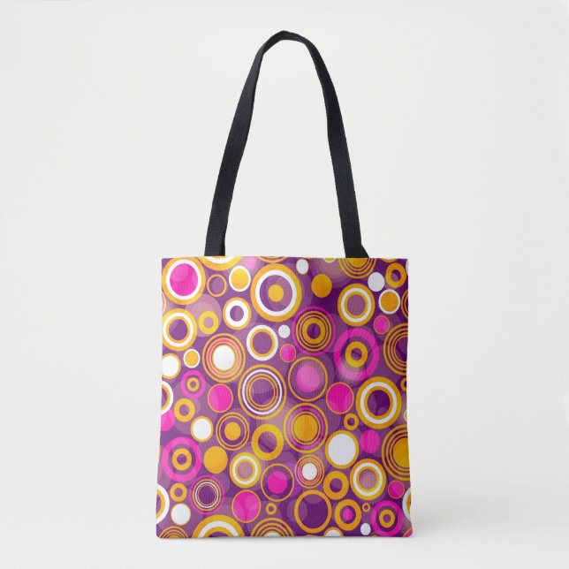 Violet Polka Dot Pattern Tote Bag (Front)