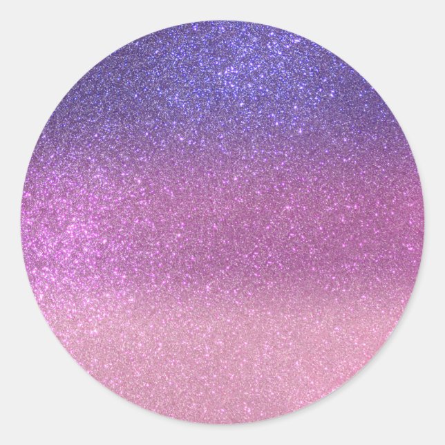 Violet Princess Blush Pink Triple Glitter Classic Round Sticker (Front)