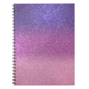 Violet Princess Blush Pink Triple Glitter Notebook