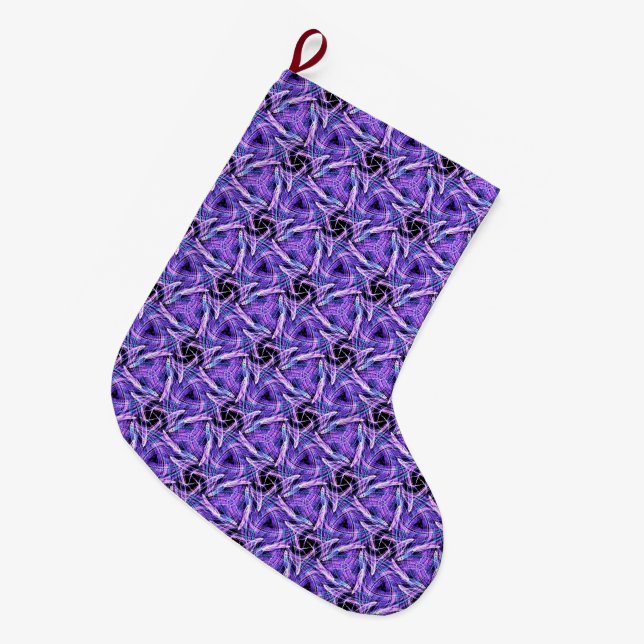 Violet Pulse Large Christmas Stocking (Front (Hanging))