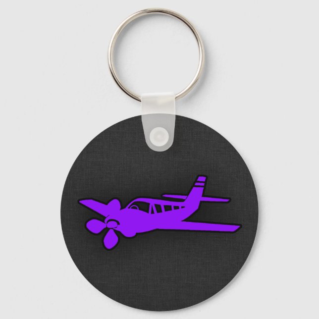 Violet Purple Aeroplane Key Ring (Front)